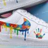 Custom Hand-painted Air Force 1 Puzzle Drip Sneakers: Personalized Autism AF1 Shoes - Image 3