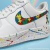 Custom Air Force 1 Splatter Sneakers: Personalized Hand-painted Autism AF1 Shoes - Image 4