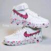 Custom Hand-Painted Pink Drip Air Force 1 Mids Sneakers: Personalized AF1 Sneakers