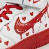 Custom Hand-Painted Red Drip Air Force 1 Mid Sneakers: Personalized AF1 Sneakers - Image 3