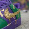 Mardi Gras Custom Air Force 1 Sneakers, Hand-Painted Glitter Drip AF1 Shoes - Image 3