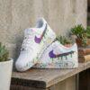 Mardi Gras Custom Drip Air Force 1 Sneakers, Hand-Painted Purple Green Gold Drip AF1 Shoes - Image 3