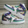 Mardi Gras Custom Air Force 1 Mid Sneakers: Hand-Painted Drip AF1 Shoes