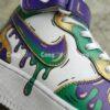 Mardi Gras Custom Air Force 1 Mid Sneakers: Hand-Painted Drip AF1 Shoes - Image 4