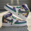 Mardi Gras Custom Air Force 1 Mid Sneakers: Hand-Painted Drip AF1 Shoes - Image 3