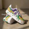Mardi Gras Custom Air Force 1 Sneakers, Purple Green Gold Drip AF1 Shoes, Hand-Painted Comic Shoes - Image 3