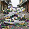 Custom Mardi gras Camouflage Air Force 1, Hand-painted Purple Yellow Green Camo Splatter AF1 Sneaker - Image 7