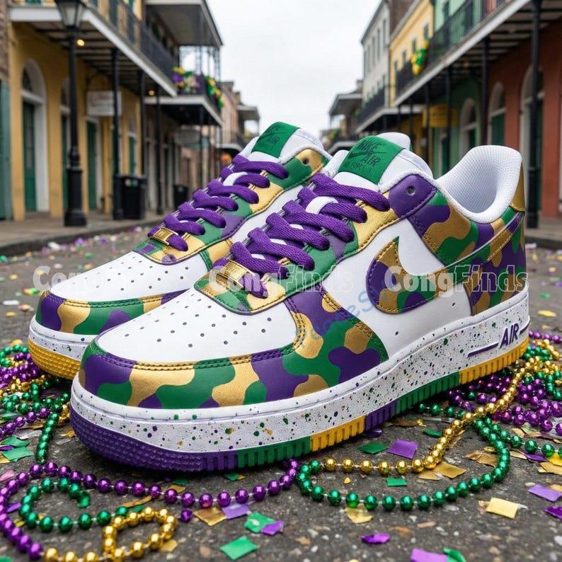 Custom Mardi gras Camouflage Air Force 1