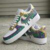 Mardi Gras Custom Drip Air Force 1 Sneakers, Hand-Painted Purple Green Gold Drip AF1 Shoes - Image 2