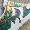 Mardi Gras Custom Drip Air Force 1 Sneakers, Hand-Painted Purple Green Gold Drip AF1 Shoes - Image 3