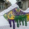 Mardi Gras Custom Air Force 1 Sneakers, Hand-Painted Drip AF1 Shoes - Image 4