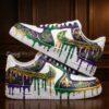 Mardi Gras Custom Air Force 1 Sneakers, Hand-Painted Drip AF1 Shoes - Image 2