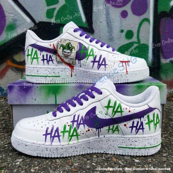 Alternative view of Hand-painted Joker AF1 Shoes, Custom HAHAHA Graffiti Air Force 1 Sneakers