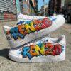 Personalized Graffiti Air Force 1 Sneakers: Custom Hand-painted Name AF1 Shoes