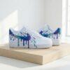 Custom Drip Cartoon Air Force 1 Sneakers, Hand Painted Blue Purple Drip AF1 Shoes