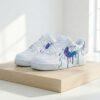 Custom Drip Cartoon Air Force 1 Sneakers, Hand Painted Blue Purple Drip AF1 Shoes - Image 3