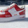 Personalized Hand-Painted New Jersey Hockey Air Force 1, Custom Devils Hockey Fan AF1 Sneaker, Adult /Toddler Kids - Image 4
