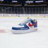 Personalized Hand-Painted New York Hockey Air Force 1, Custom Rangers Hockey Fan AF1 Sneaker, Adult /Toddler Kids - Image 2
