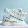 Custom Air Force 1 Shoes, Hand Painted Floral AF1 Low, Mint Green Flower Sneakers
