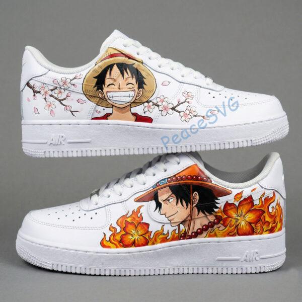 Alternative view of Custom Luffy Air Force 1 Sneakers, Hand Painted AF1 Shoes