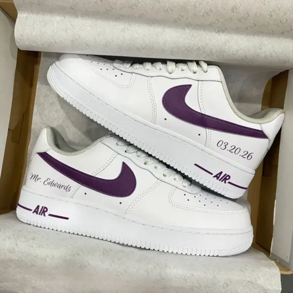 Custom Purple Air Force 1 Sneakers