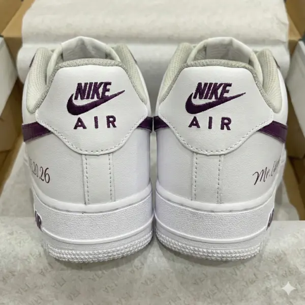 Alternative view of Custom Purple Air Force 1 Sneakers