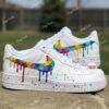 Hand-Painted Autism Awareness Air Force 1 For Kids: Rainbow Puzzle Swoosh