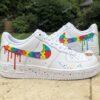 Hand-Painted Autism Awareness Air Force 1 For Kids: Rainbow Puzzle Swoosh - Image 7
