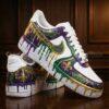 Mardi Gras Custom Air Force 1 Sneakers, Hand-Painted Drip AF1 Shoes