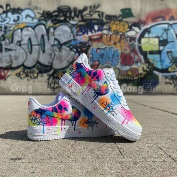 Hand-Painted Graffiti Air Force 1 Sneakers