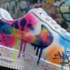 Hand-Painted Graffiti Air Force 1 Sneakers: Custom AF1 Shoes - Image 3