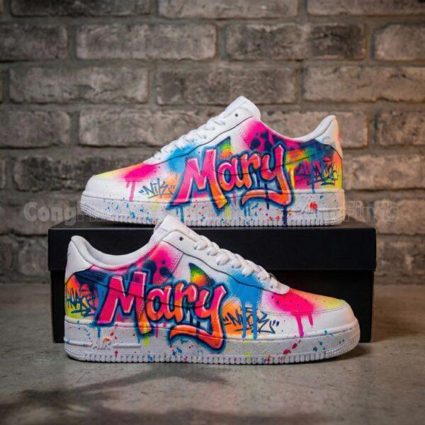 Alternative view of Hand-Painted Graffiti Air Force 1 Sneakers: Custom AF1 Shoes