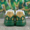 ST Patrick's Custom Air Force 1: Hand-Painted Green Drip AF1 Sneakers - Image 3