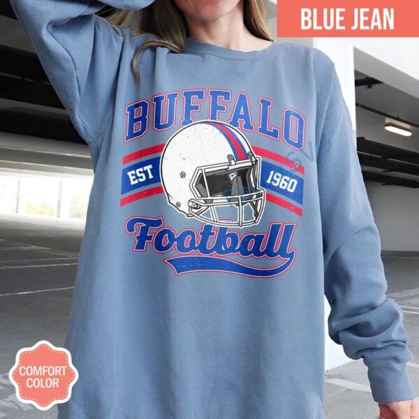 Alternative view of Buffalo Football Vintage Style Comfort Colors Sweatshirt, Buffalo Bill Crewneck, Bill Sweatshirt, Buffalo New York, Buffalo Fan Gifts