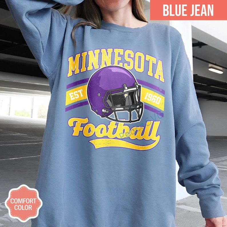 Minnesota Football Vintage Style Comfort Colors Sweatshirt, Retro Minnesota Fooball Shirt, Vintage Minnesota Crewneck, Minnesota Fan Gifts - Image 2