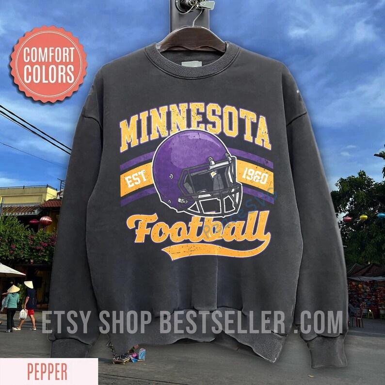 Minnesota Football Vintage Style Comfort Colors Sweatshirt, Retro Minnesota Fooball Shirt, Vintage Minnesota Crewneck, Minnesota Fan Gifts