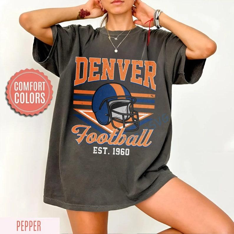 Denver Football Vintage Style Comfort Colors T-Shirt, Retro Denver Football Shirt, Denver Footbal Fans Gift Sweater, Sunday Football