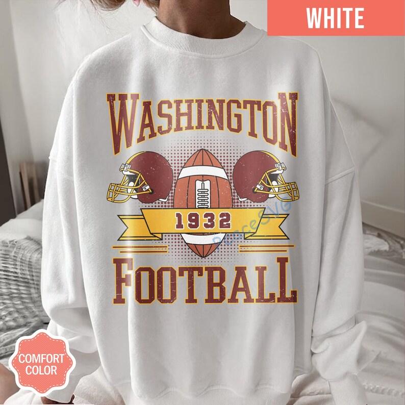 Washington Football Vintage Style Comfort Colors Sweatshirt, Washington Crewneck Commander Sweater, Washington Fan Gift, Washington Shirt - Image 3