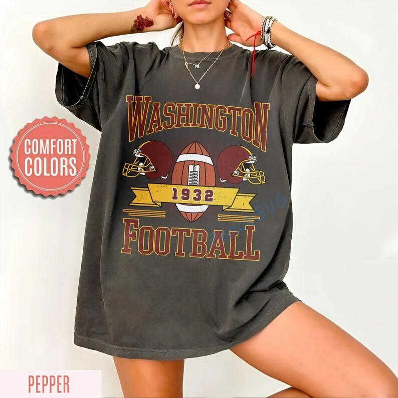 Washington Football Vintage Style Comfort Colors Sweatshirt, Washington Crewneck Commander Sweater, Washington Fan Gift, Washington Shirt - Image 6