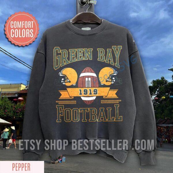 Green Bay Football Vintage Style Comfort Colors Sweatshirt, Retro Green Bay Football Crewneck, Green Bay Shirt, Green Bay T-Shirt