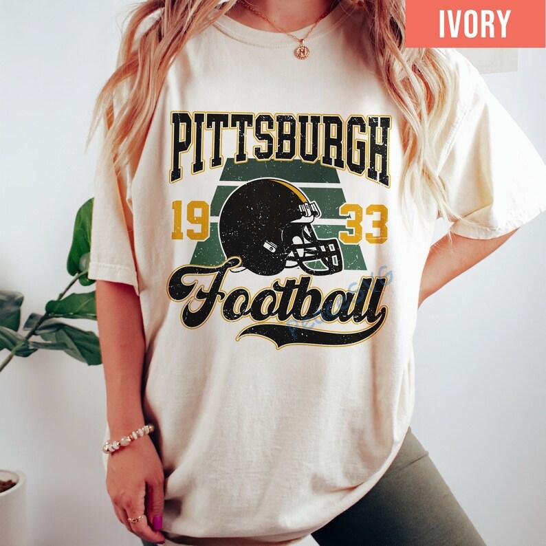 Pittsburgh Football Comfort Colors T-Shirt, Vintage Unisex Pittsburgh Crewneck, Gift for Football Fan, Oversized Pittsburgh T-Shirt - Image 7