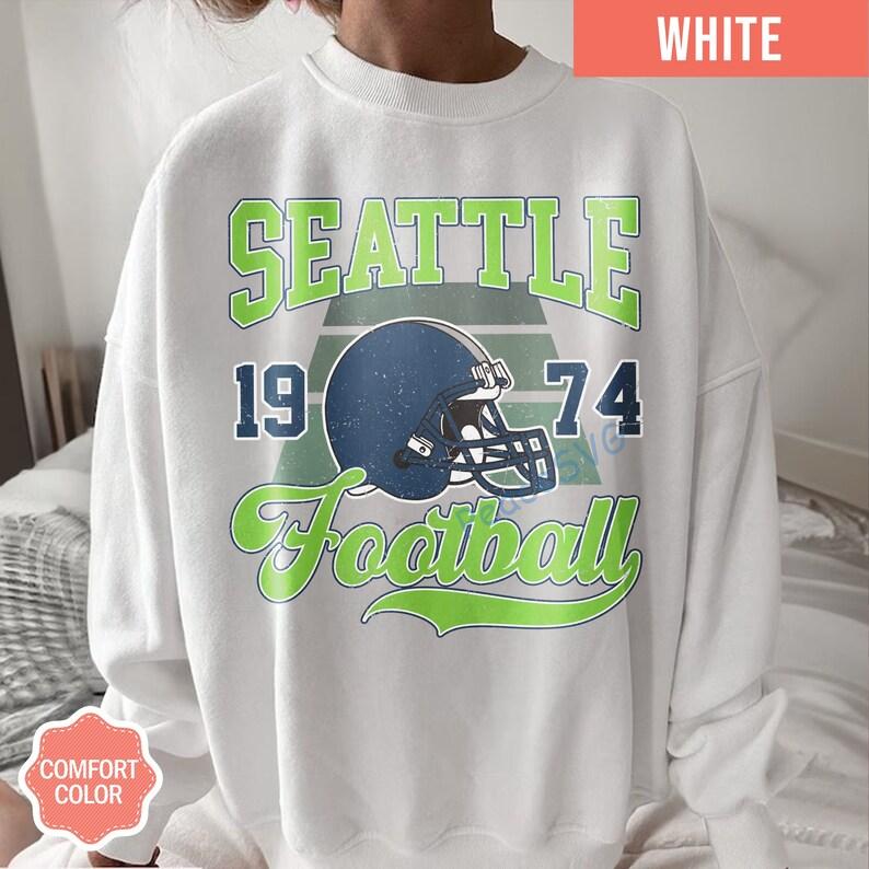 Seattle Football Vintage Style Comfort Colors T-Shirt, Seattle Football Sweatshirt, Seattle T-Shirt, Retro Seattle Football Shirt - Image 3
