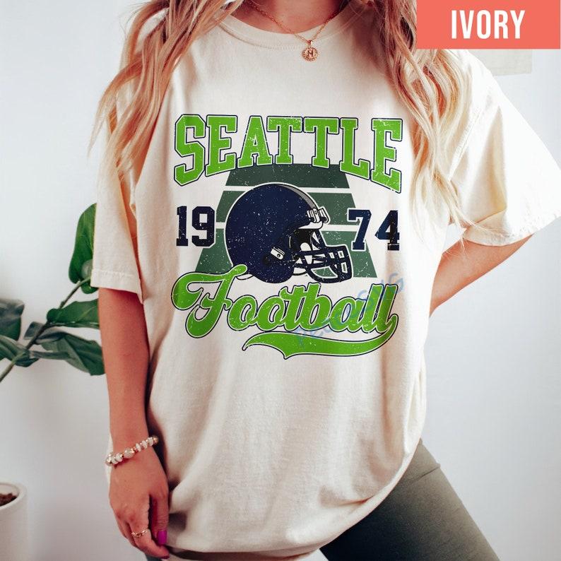 Seattle Football Vintage Style Comfort Colors T-Shirt, Seattle Football Sweatshirt, Seattle T-Shirt, Retro Seattle Football Shirt - Image 7