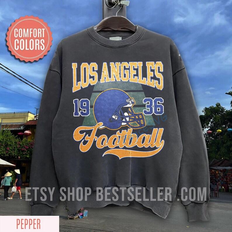 Los Angeles Football Vintage Style Comfort Colors T-Shirt, Los Angeles Football Crewneck, Los Angeles Football Shirt, Los Angeles Gift - Image 6