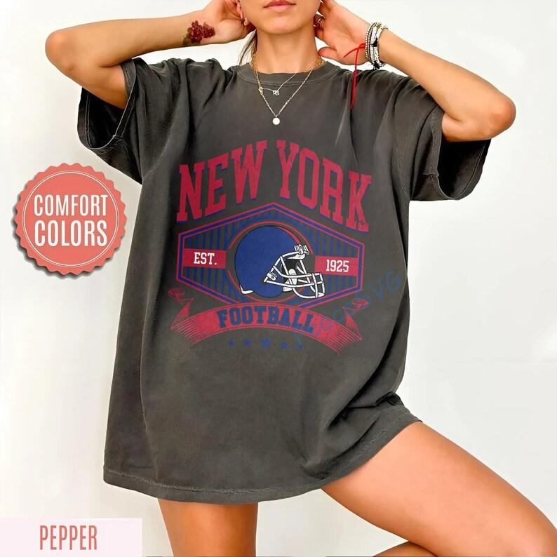 Giant Vintage Style Comfort Colors Sweatshirt, New York Football Crewneck, NY Giant Sweatshirt, New York Football T-shirt, New York Fan Gift - Image 6