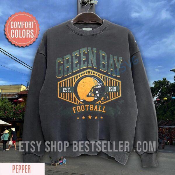 Green Bay Football Vintage Style Comfort Colors Sweatshirt, Retro Green Bay Football Crewneck, Green Bay Shirt, Green Bay T-Shirt