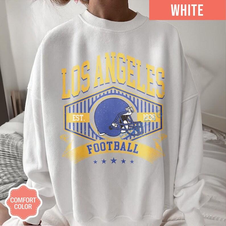 Los Angeles Football Vintage Style Comfort Colors Sweatshirt, Los Angeles Football Shirt, Rams 90s Style Football Shirt - Image 3