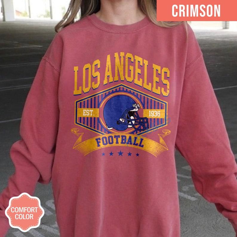 Los Angeles Football Vintage Style Comfort Colors Sweatshirt, Los Angeles Football Shirt, Rams 90s Style Football Shirt - Image 4