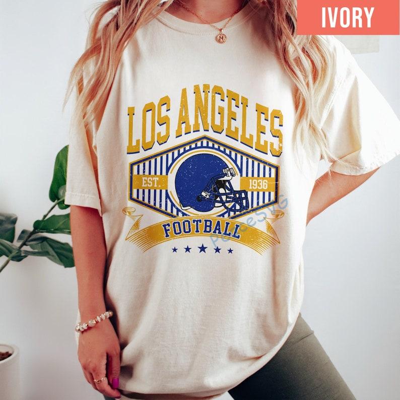 Los Angeles Football Vintage Style Comfort Colors Sweatshirt, Los Angeles Football Shirt, Rams 90s Style Football Shirt - Image 7