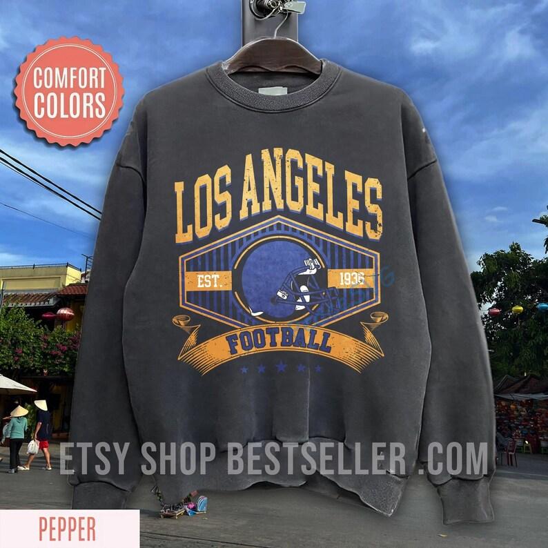 Los Angeles Football Vintage Style Comfort Colors Sweatshirt, Los Angeles Football Shirt, Rams 90s Style Football Shirt